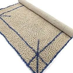 Tappeto A Pelo Lungo - Kairi Natural Cotton Shaggy (beige/blu)