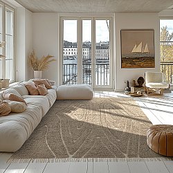 Tappeto A Pelo Lungo - Kindon Natural Cotton Shaggy (beige/bianco)