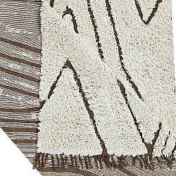 Tappeto A Pelo Lungo - Kindon Natural Cotton Shaggy (bianco sporco/marrone)