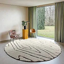 Tappeti rotondi - Kindon Natural Cotton Shaggy (bianco sporco/marrone)