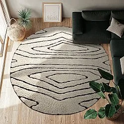 Tappeti rotondi - Kindon Natural Cotton Shaggy (bianco sporco/marrone)