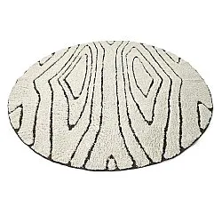 Tappeti rotondi - Kindon Natural Cotton Shaggy (bianco sporco/marrone)