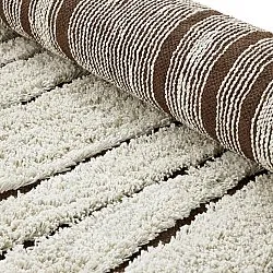 Tappeti rotondi - Kindon Natural Cotton Shaggy (bianco sporco/marrone)