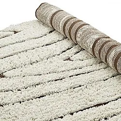Tappeti rotondi - Kindon Natural Cotton Shaggy (bianco sporco/marrone)