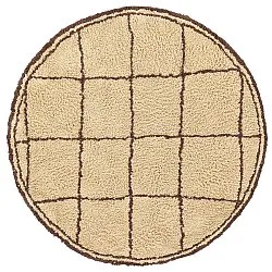 Tappeto rotondo - Lana Natural Cotton Shaggy (beige/marrone)