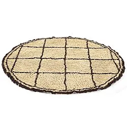 Tappeto rotondo - Lana Natural Cotton Shaggy (beige/marrone)