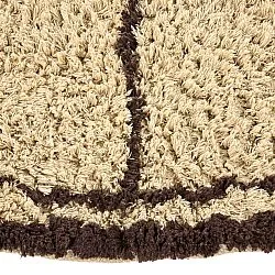 Tappeto rotondo - Lana Natural Cotton Shaggy (beige/marrone)