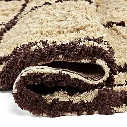 Tappeto rotondo - Lana Natural Cotton Shaggy (beige/marrone)