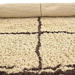 Tappeto rotondo - Lana Natural Cotton Shaggy (beige/marrone)