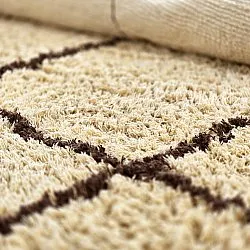 Tappeto rotondo - Lana Natural Cotton Shaggy (beige/marrone)