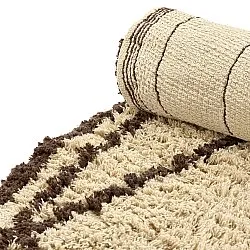Tappeto rotondo - Lana Natural Cotton Shaggy (beige/marrone)