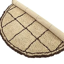 Tappeto rotondo - Lana Natural Cotton Shaggy (beige/marrone)