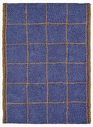 Tappeto A Pelo Lungo - Lana Natural Cotton Shaggy (blu/giallo)