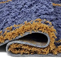 Tappeto A Pelo Lungo - Lana Natural Cotton Shaggy (blu/giallo)