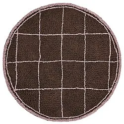 Tappeto rotondo - Lana Natural Cotton Shaggy (marrone)