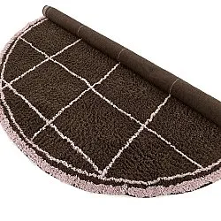 Tappeto rotondo - Lana Natural Cotton Shaggy (marrone)
