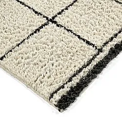 Tappeto A Pelo Lungo - Lana Natural Cotton Shaggy (crema/grigio scuro)