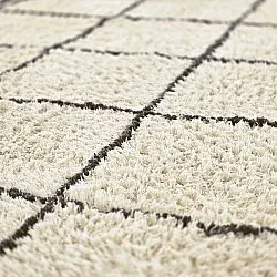 Tappeto A Pelo Lungo - Lana Natural Cotton Shaggy (crema/grigio scuro)