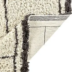 Tappeto A Pelo Lungo - Lana Natural Cotton Shaggy (crema/grigio scuro)