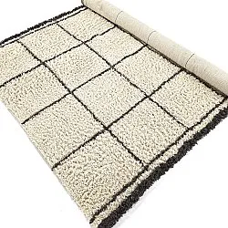 Tappeto A Pelo Lungo - Lana Natural Cotton Shaggy (crema/grigio scuro)