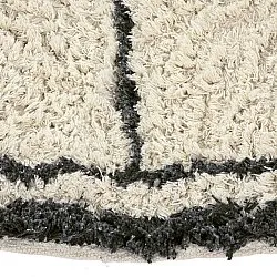 Tappeto rotondo - Lana Natural Cotton Shaggy (crema/grigio scuro)