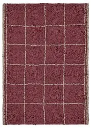 Tappeto A Pelo Lungo - Lana Natural Cotton Shaggy (tortora/rosso)
