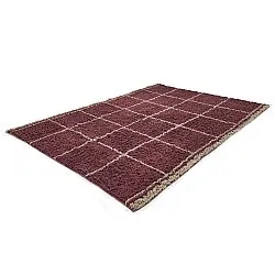 Tappeto A Pelo Lungo - Lana Natural Cotton Shaggy (tortora/rosso)