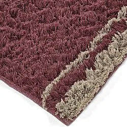 Tappeto A Pelo Lungo - Lana Natural Cotton Shaggy (tortora/rosso)