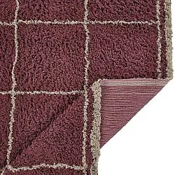 Tappeto A Pelo Lungo - Lana Natural Cotton Shaggy (tortora/rosso)