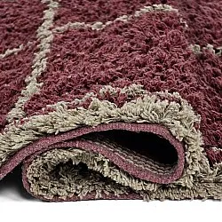 Tappeto A Pelo Lungo - Lana Natural Cotton Shaggy (tortora/rosso)
