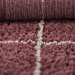Tappeto A Pelo Lungo - Lana Natural Cotton Shaggy (tortora/rosso)