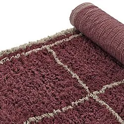 Tappeto A Pelo Lungo - Lana Natural Cotton Shaggy (tortora/rosso)