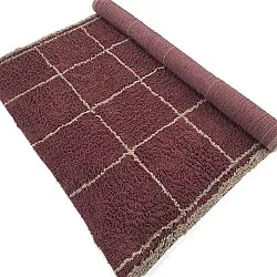 Tappeto A Pelo Lungo - Lana Natural Cotton Shaggy (tortora/rosso)