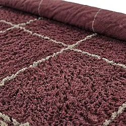 Tappeto rotondo - Lana Natural Cotton Shaggy (tortora/rosso)