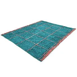 Tappeto A Pelo Lungo - Lana Natural Cotton Shaggy (turchese/rosa)