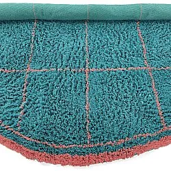 Tappeto rotondo - Lana Natural Cotton Shaggy (turchese/rosa)