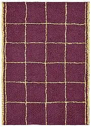 Tappeto A Pelo Lungo - Lana Natural Cotton Shaggy (bordeaux/giallo)