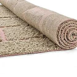 Tappeto A Pelo Lungo - Lindley Natural Cotton Shaggy (beige/rosa)