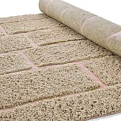 Tappeto A Pelo Lungo - Lindley Natural Cotton Shaggy (beige/rosa)