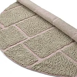 Tappeti rotondi - Lindley Natural Cotton Shaggy (beige/rosa)