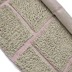Tappeti rotondi - Lindley Natural Cotton Shaggy (beige/rosa)