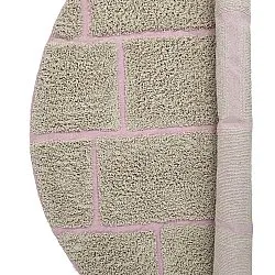 Tappeti rotondi - Lindley Natural Cotton Shaggy (beige/rosa)
