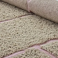 Tappeti rotondi - Lindley Natural Cotton Shaggy (beige/rosa)