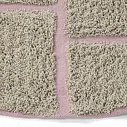 Tappeti rotondi - Lindley Natural Cotton Shaggy (beige/rosa)
