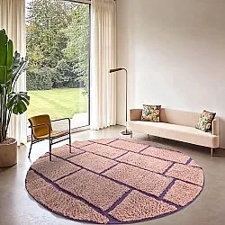 Tappeti rotondi - Lindley Natural Cotton Shaggy (rosa/viola)