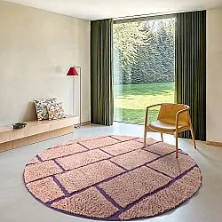 Tappeti rotondi - Lindley Natural Cotton Shaggy (rosa/viola)