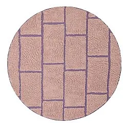 Tappeti rotondi - Lindley Natural Cotton Shaggy (rosa/viola)