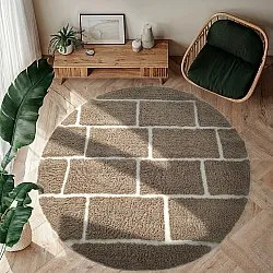 Tappeti rotondi - Lindley Natural Cotton Shaggy (tortora/grigio)