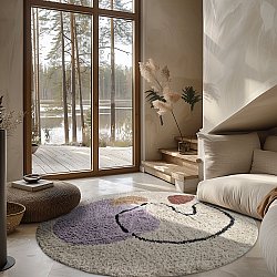 Tappeti rotondi - Londa Natural Cotton Shaggy (multi)