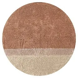 Tappeti rotondi - Mareto Natural Cotton Shaggy (marrone)